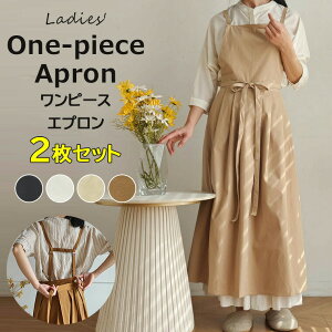 【激安販売中!】着脱が簡単で着るだけでドレスのようなシルエット おしゃれ 可愛い エプロン 北欧 ドレスエプロン ロング おしり隠れる ワンピース風 体型カバー カフェ 綿 業務用 無地 シ