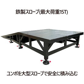 ユンボ積み込みスロープ ユンボダンプ積載 建機積込スロープ 建設機械スロープ 重機積み下ろし ダンプ昇降スロープ ショベルカー積み下ろし ユンボの積み下ろし用 スロープ 鉄製スロープ大型 長約5.9m幅2.2M 最大荷重15T 大型スロープ 重機 建機 農機 トラック 積載 積み込み
