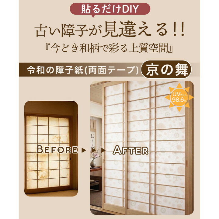 楽天市場】【公式】送料無料 プラスチック障子紙セット 京の舞 2枚入 