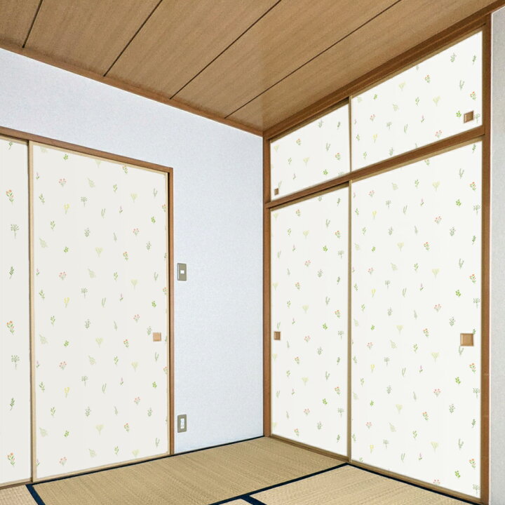 2枚購入で送料無料 ふすま紙 粘着 可愛い おしゃれ 和洋風 シールタイプ 襖紙 1枚入 ストライプ