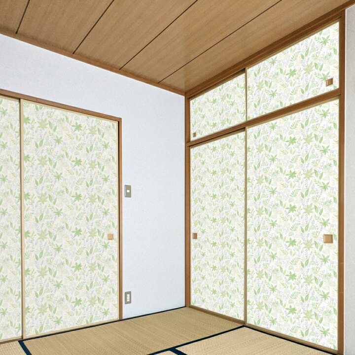 楽天市場 2枚購入で送料無料 ふすま紙 おしゃれ シールタイプ ボタニカル 可愛い 和洋風 1枚入 襖紙 粘着 女性 子供部屋 Rf 008 93cm 3cm 優しい雰囲気 菊池襖紙工場直販 ポイントアップ はりかえ工房