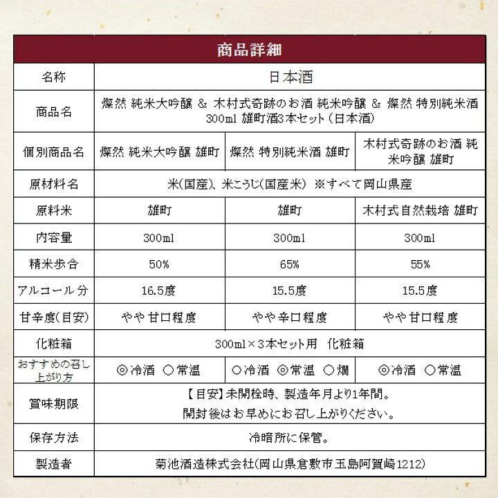 楽天市場】日本酒 ギフト 飲み比べ セット お酒 300ml 3本 化粧箱入 純米大吟醸 純米吟醸 純米 燦然 奇跡のお酒 雄町酒 贈り物 プレゼント 倉敷 岡山 地酒 送料無料 高級感 就職祝い 退職祝い 御祝 お祝い 敬老の日 お歳暮 歳暮 お中元 : 倉敷の地酒 燦然 -さんぜん- 楽天市場】日本酒 ギフト 飲み比べ セット お酒 300ml 3本 化粧箱入 純米大吟醸 純米吟醸 純米 燦然 奇跡のお酒 雄町酒 贈り物 プレゼント 倉敷 岡山 地酒 送料無料 高級感 就職祝い 退職祝い 御祝 お祝い 敬老の日 お歳暮 歳暮 お中元 : 倉敷の地酒 燦然 -さんぜん-