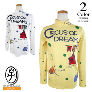 【セール/60%OFF】カステルバジャック 長袖ハイネックシャツ〔サーカス柄〕 【40/42寸:レディース】カステルバジャック スポーツ CASTEL BAJAC ゴルフウェア シャツ レディース【春夏モデル】