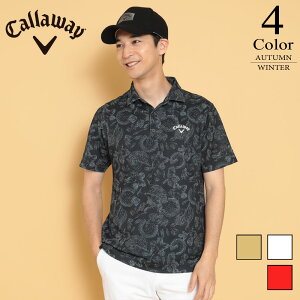 半袖シャツ〔ドットプリント・オニカノコ〕 【M/L/LL/3L寸:メンズ】キャロウェイ ゴルフ Callaway 有名プロ着用ブランド ゴルフウェア シャツ メンズ【SALE】 c24234106