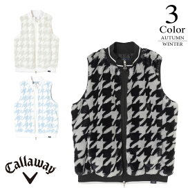 【セール/40％OFF】キャロウェイ ゴルフウェア 千鳥プリントファーベスト c25216203 【M/L寸：レディース】Callaway キャロウエイ ゴルフウエア ベスト レディース【秋冬】【メール便】