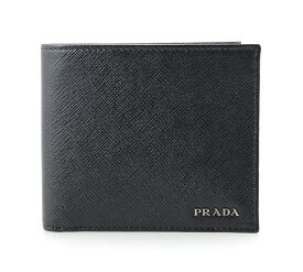 プラダ 二つ折り財布 小銭入れ無し 2M0513 2E26 F0T01SAFFIANO BICOLO NERO MARMO ブラック グレー PRADA メンズ 男性用