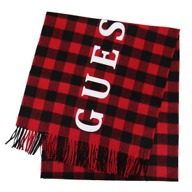 訳あり アウトレット品 GUESS ゲス マフラー 2019AW AJ3A8866DS-RED レッド ブラック チェック柄 メンズ レディース 男性用 女性用