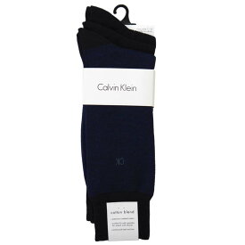 カルバンクライン Calvin Klein ビジネス ソックス ACC173 3足セット color41 ck 靴下 ハイソックス ネイビー系 無地系 ストライプ 紺色 メンズ 男性用 [プレゼント 就職祝い 昇進祝い 成人式 バレンタイン 父の日 クリスマス Xmas]