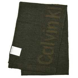 アウトレット品 カルバンクライン マフラー Plaited Logo Scarf hkc73605-200 Brown ブラウン 茶色 ロゴ カルバン・クライン