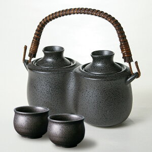 お燗の飲みくらべ「つる付お燗徳利双子(猪口付)」