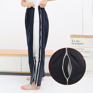 介護パンツ 両脇 全開 長ズボン 骨折ケア 男性 女性 スウェットパンツ 両開き 高齢者 シニア パジャマ 通院 検査着 薄手 裏起毛 秋冬春