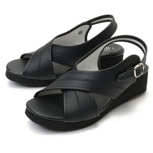 【公式】パルフェ クロスバンドサンダル ナースシューズ ナースサンダル オフィスサンダル サンダル スリッポン つま先 厚底 船底 ヒール高 ローヒール 通気性 低反発 黒 白 送料無料 日本