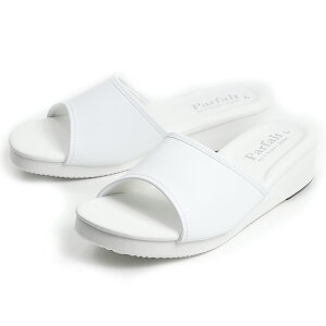 【公式】パルフェ 幅広スリッパサンダル ナースシューズ ナースサンダル オフィスサンダル サンダル スリッポン つま先 厚底 船底 ヒール高 フルスペック ローヒール 通気性 低反発 黒 白