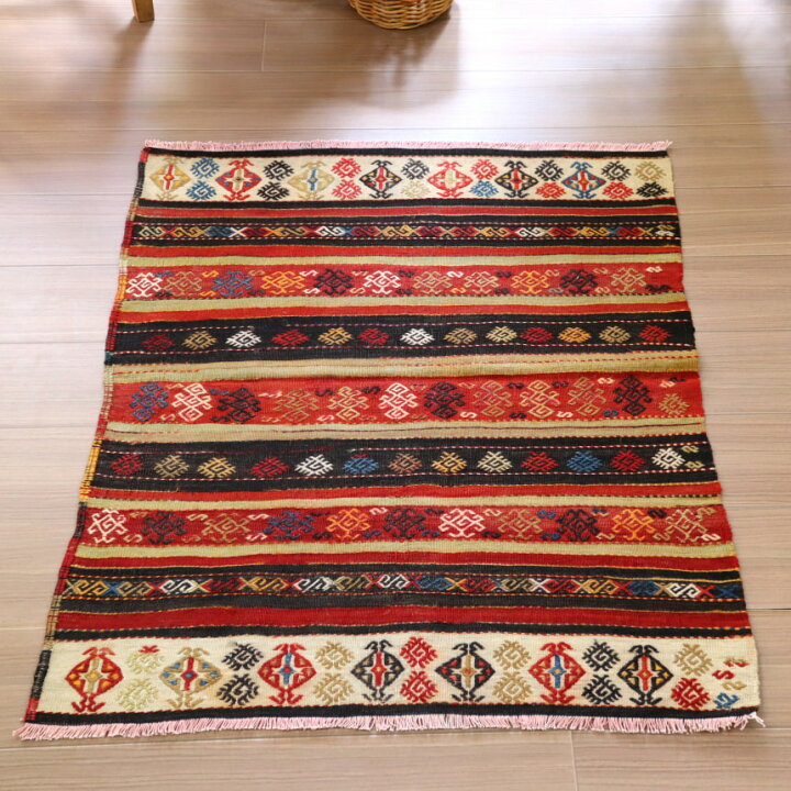楽天市場】【15%OFFクーポン対象品】オールドキリム フェティエ99×81cm 