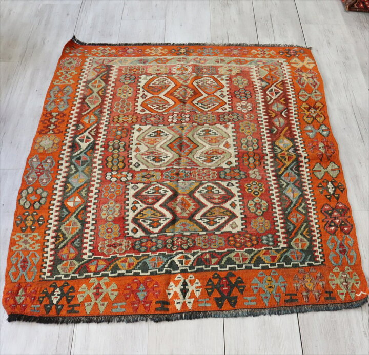 楽天市場】オールドキリム トルコ/チョルム セッヂャーデ144×121cm3  