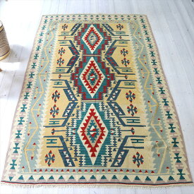 トルコの手織りキリム・カイセリ・カリヨラ 232×144cmパステルカラー