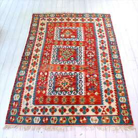 トルコの手織りキリム　カリヨラ219×145cm3つのサンドゥック