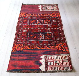 キャメルバッグ ホルジン　バクティアリ族のオールドキリム198×91cmスマック織り＆じゅうたん
