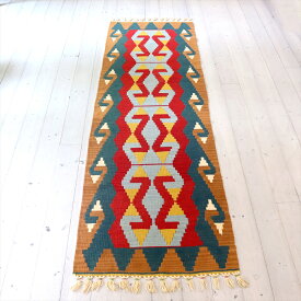 トルコの手織りキリム カイセリ205×65cmコチボユヌズ
