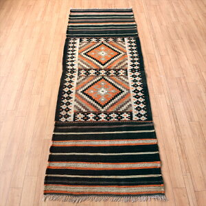 オールドキリム サドルバッグを開いたピース ランナーサイズ210×66cmカシュカイ