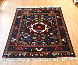 【15%OFFクーポン対象品】トルコの手織りのじゅうたん・ウール100%の新しいカーペット・ラグ/コンヤ・アンティーク・リプロダクション201×166cm鳥と星/Turkish Handweaven Carpet