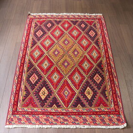 オールドキリム・アフガニスタン　ミシュワニ131×80cmMishwani Rug 細かなスマックとパイル織り