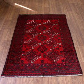 【15%OFFクーポン対象品】トルクメン　ヤムート　部族絨毯 167×115cm 赤と黒
