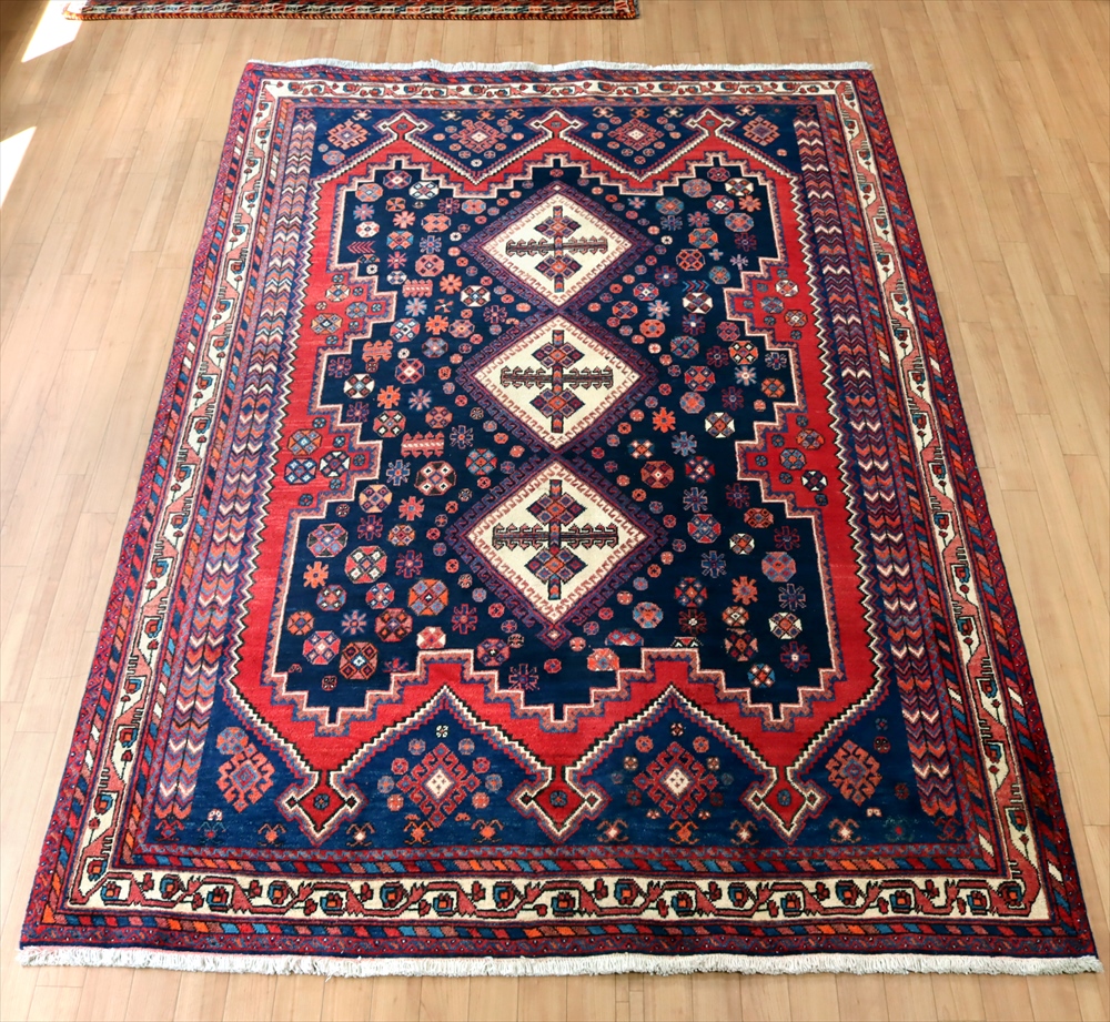 手織り絨毯 アフシャール244×170cm<br>イラン南部シルジャン