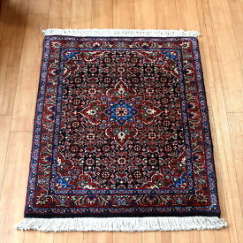 手織り絨毯 ビジャール66×51cmレッドのメダリオン