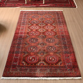 バルーチ族の絨毯204×111cm連なるギュル文様