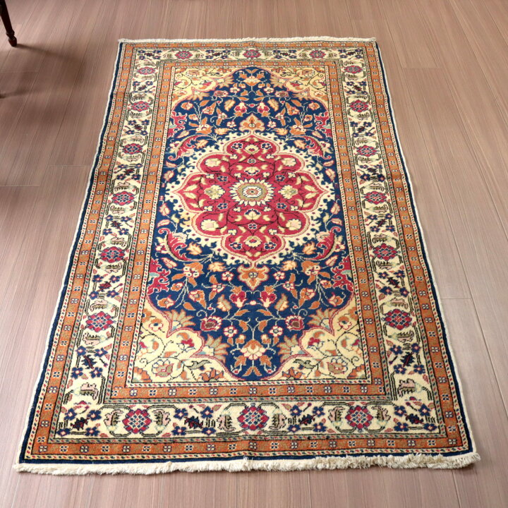 楽天市場】トルコ 手織り絨毯 189×99cmコンヤ地方のフラワーメダリオン 