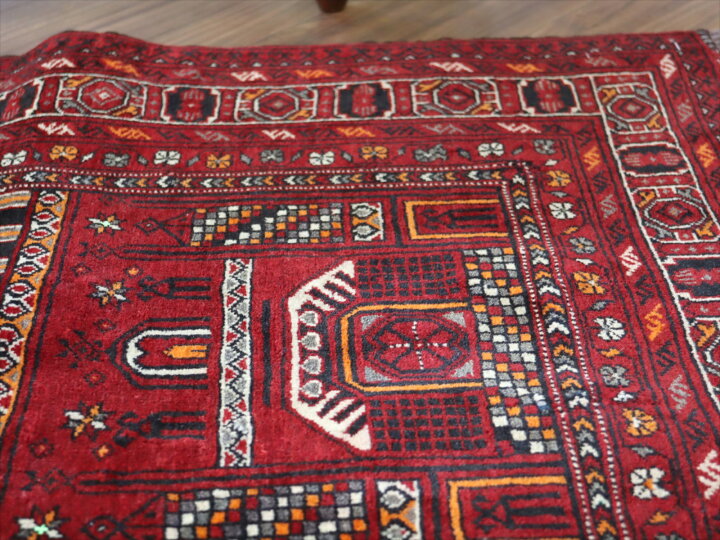 楽天市場】【15%OFFクーポン対象】トライバルラグ 手織り絨毯 114×78cm 