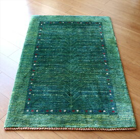 ギャッベ　バナフシェ Gabbeh Banafsheh 129×84cm グリーン　生命の樹