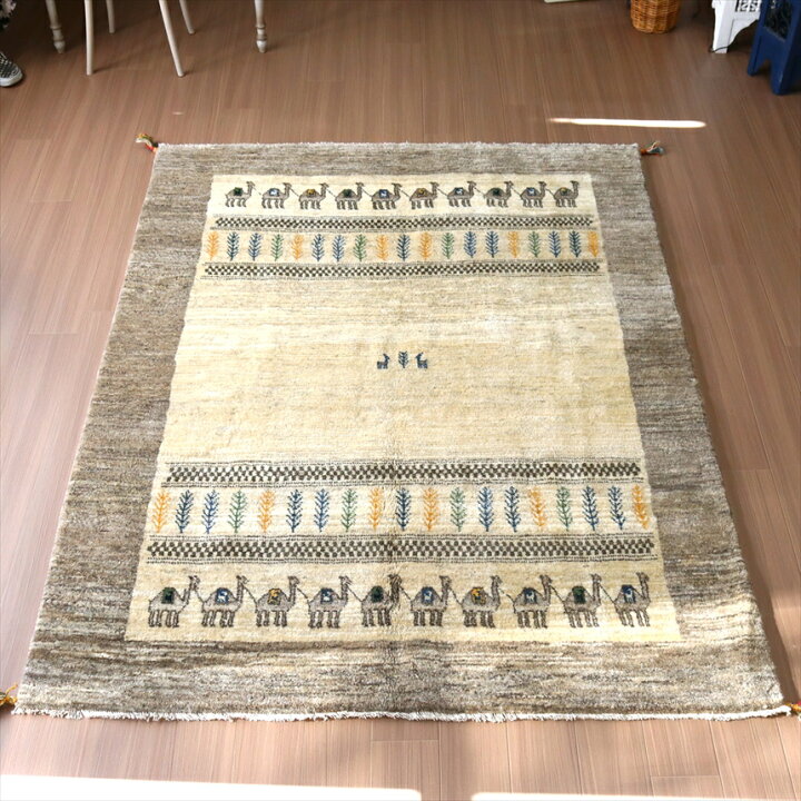 236×158cm となりあっ ギャッベ ペルシャ絨毯 手織り