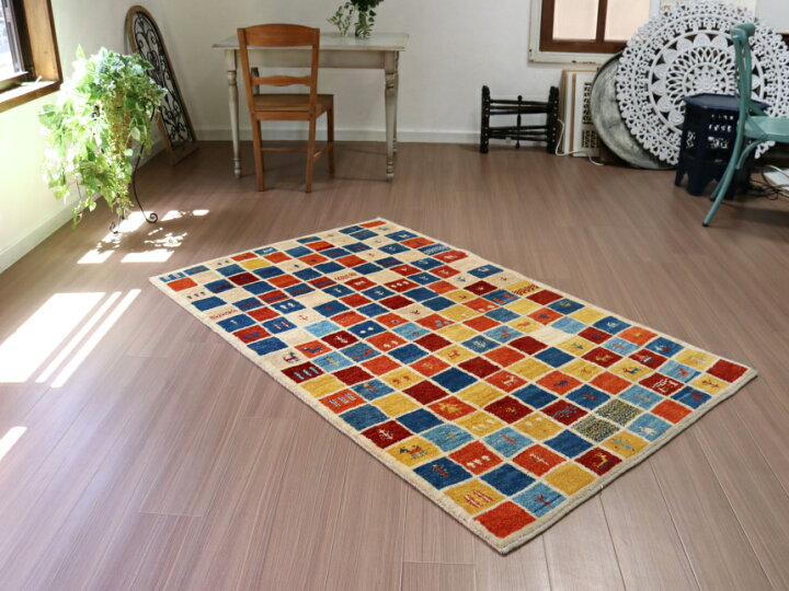 楽天市場】ギャッベ ノマド Nomad イラン産手織りラグ 183×113cm 