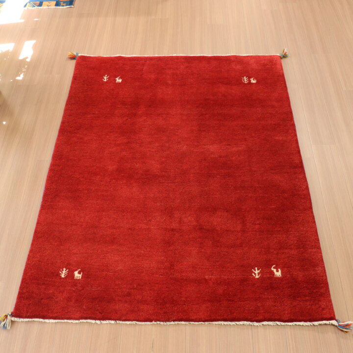 楽天市場】ギャッベ イラン製 カシュガイ族手織り 200×150cm レッド 