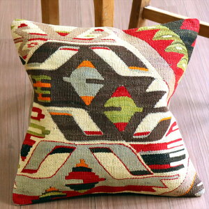 �y15%OFF�N�[�|���Ώہz�I�[���h�L���� �N�b�V�����J�o�[ 39×39cm �G�V���� Old Kilim Cushion