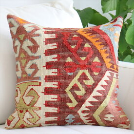 オールドキリム クッションカバー 40cm Turkish Kilim Cushion トルコのウール手織りキリムシワス チフカナット サンドゥク