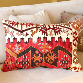 オールドキリムクッション・長方形ビッグピロー Turkish Old Kilim Cushion 60×40cm カイセリ