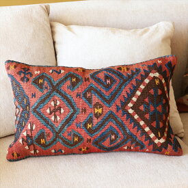 オールドキリムクッション・長方形 Turkish Old Kilim Cushion 51×32cm ハッキャリ