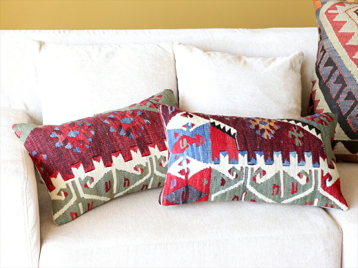 楽天市場】オールドキリムクッション・長方形 Turkish Old Kilim Cushion 50×30cm シワス : ガラタバザール（キリム ＆雑貨）