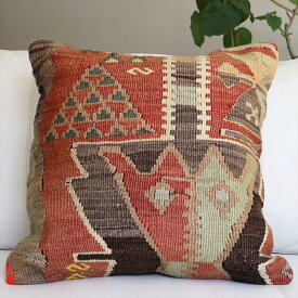 オールドキリムクッションカバー50cm角サイズ/Turkish Kilim Cushion カイセリ