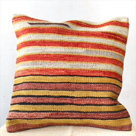 【15%OFFクーポン対象品】オールドキリムクッションカバー 40cm Old Kilim Cushion シンプルボーダー