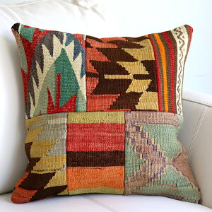 �I�[���h�L�����N�b�V�����J�o�[ 40cm /Old Kilim Cushion �p�b�`���[�N �g���R�̃E�[����D��L����