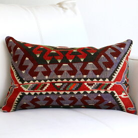 【15%OFFクーポン対象品】オールドキリムクッション・長方形 50×30cmエシュメ Turkish Old Kilim Cushion