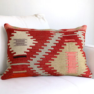�I�[���h�L�����N�b�V�����E�����` 60×41cm�W�O�U�O�̂Ђ��` �V���X �r�b�O�s���[ Turkish Old Kilim�@Lumbar Pillow