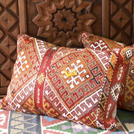 クッションカバー　オールドキリム　横長ピロー60×40cmアダナ　ジジム ビッグピロー Turkish Old Kilim　Lumbar Pillow
