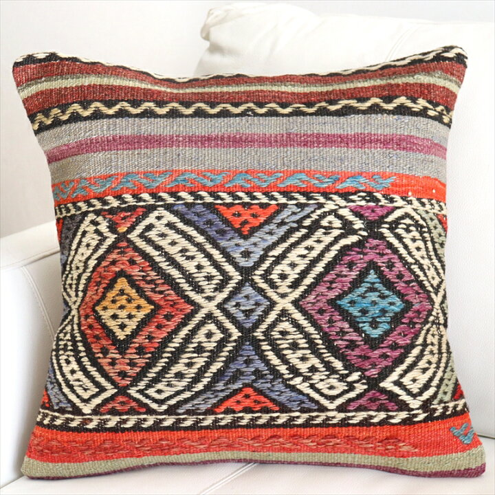 楽天市場】クッションカバー 45×45cm キリム ウール Turkish Kilim 