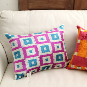 �A�g���X �x���x�b�g�C�J�b�g�N�b�V�����J�o�[�@���ʃV���N50×38cm�^�C�����@�p�[�v��x�^�[�R�C�Y Silk Velvet Cushion - Double-Sided Design