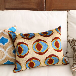 �A�g���X �x���x�b�g�C�J�b�g�N�b�V�����J�o�[�@���ʃV���N50×38cm���ە��@�^�[�R�C�Yx�u���E�� Silk Velvet Cushion - Double-Sided Design